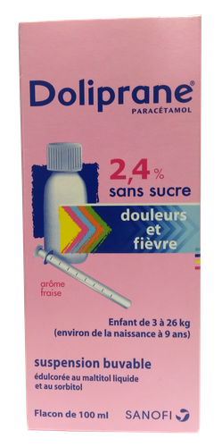 Image DOLIPRANE 2,4% SUSPENSION BUVABLE SANS SUCRE 100ML