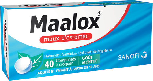 Image MAALOX MAUX D'ESTOMAC MENTHE COMPRIMÉ 40